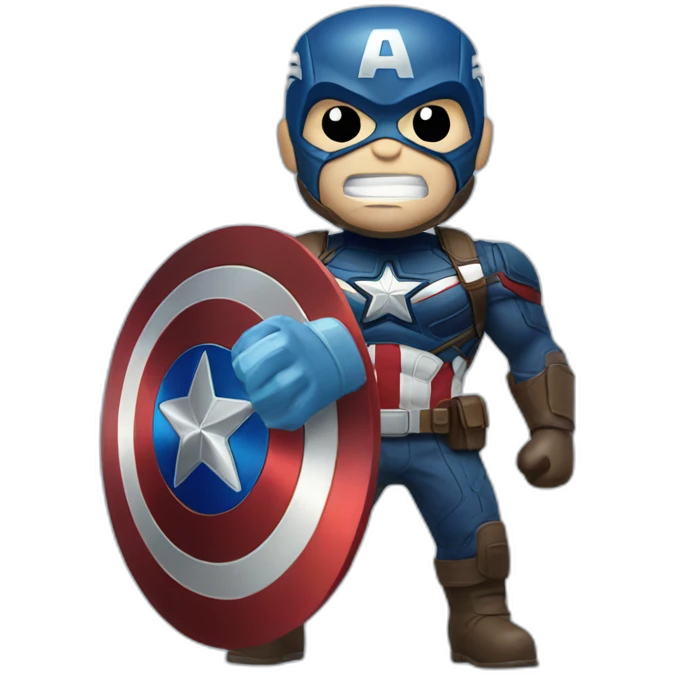 Captain America with mask playing video game emoji