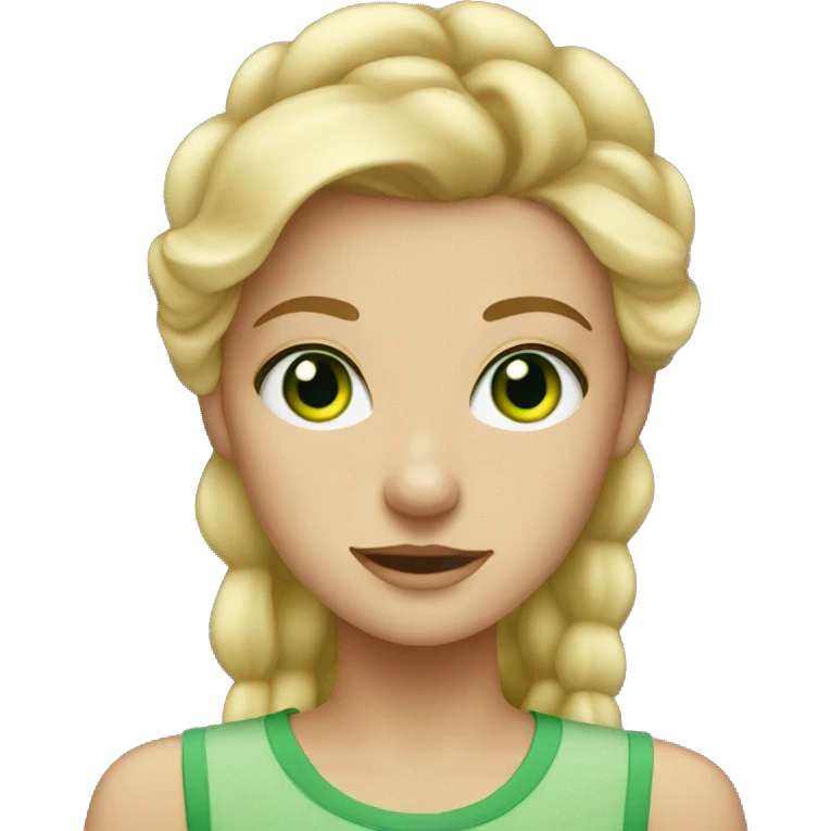 blonde girl with green eyes and freckles emoji