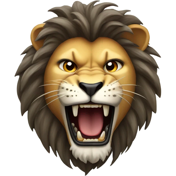 Fierce lion roaring emoji
