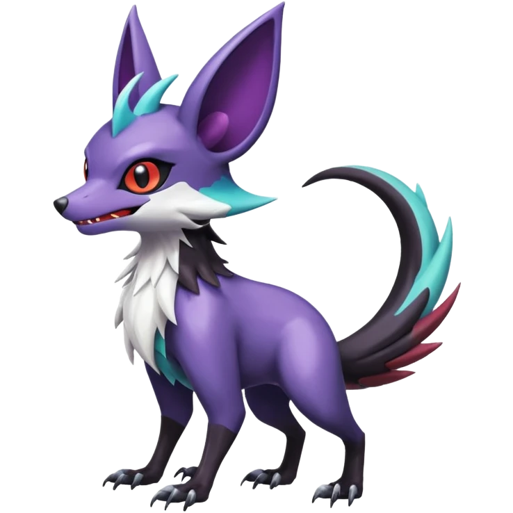 Shiny Cute Noibat-Noivern-Mightyena-Silvally-Fakémon-hybrid-creature (full body)  emoji