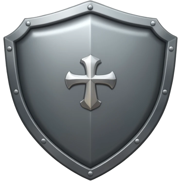 Steel gray shield with bicep flex icon emoji