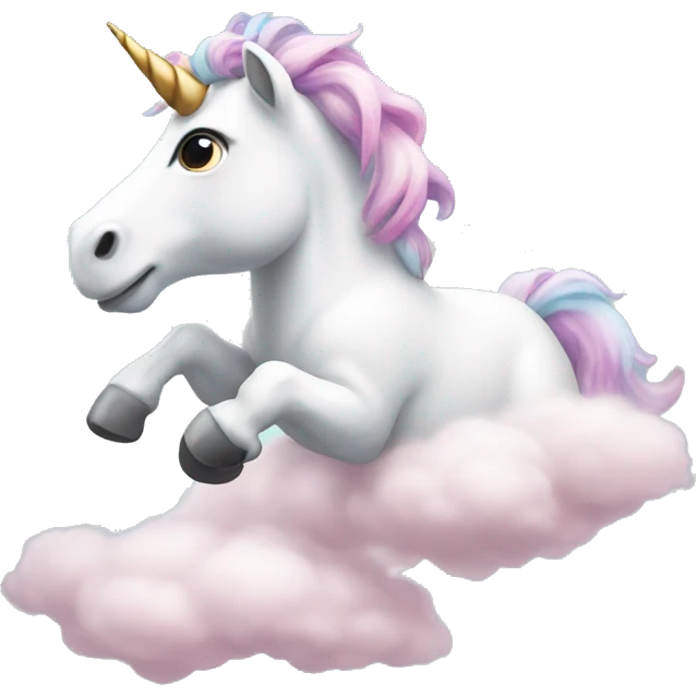 A unicorn on a cloud  emoji