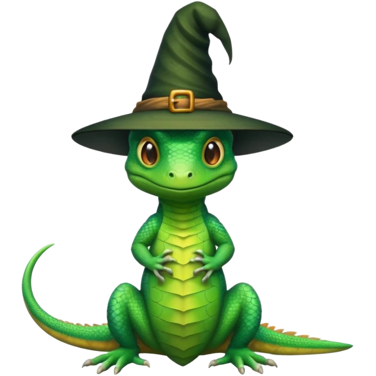 lizard in role witch emoji