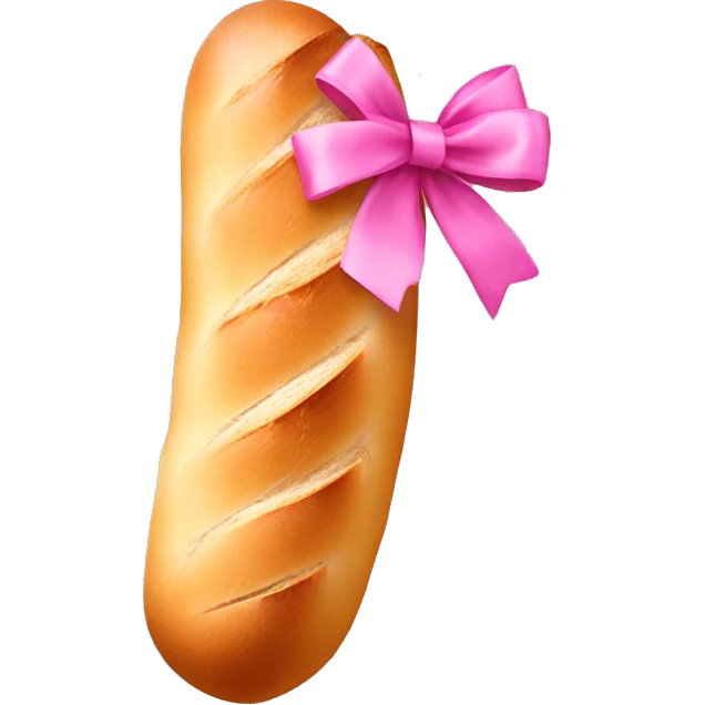 Baguette with pink bow emoji