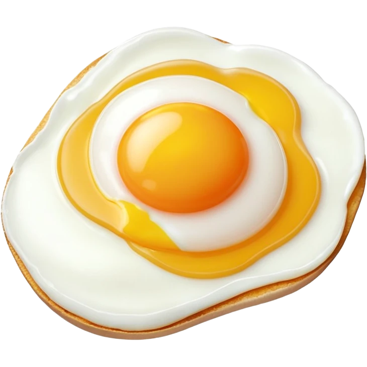 fried egg only 1 yolk with 45 degree angle on red background color #C4151C nothing under the egg emoji