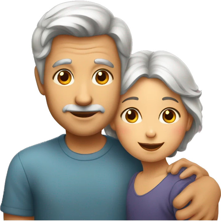 young child and old lovers emoji