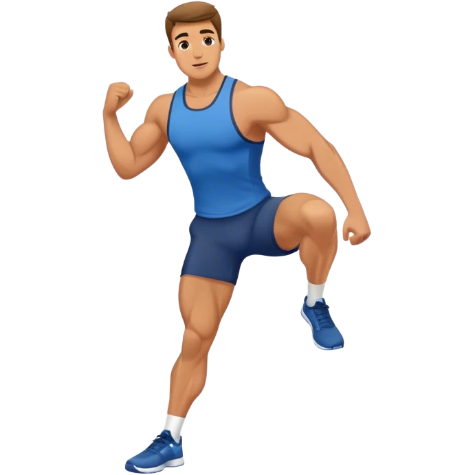 man high-knees exercise emoji