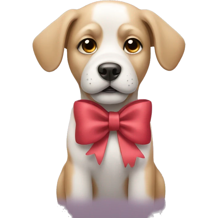 Dog wearing a bow emoji