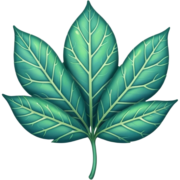 Leaf with holographic veins emoji