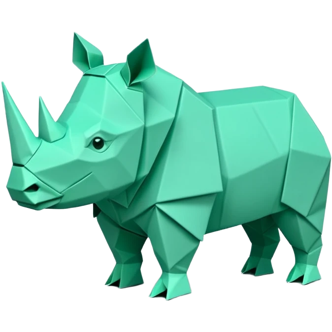 origami rhino in color green mint rgb(168, 251, 211) emoji