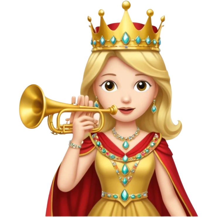 queen is playing on trumpet emoji