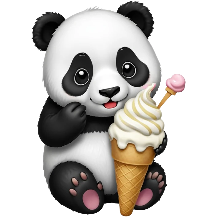Panda eating ice cream emoji