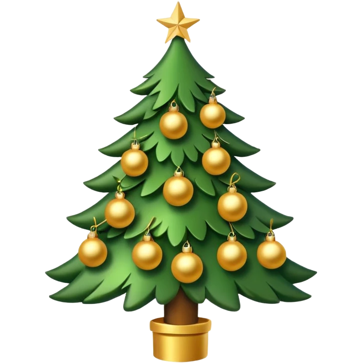 Christmas tree with Gold decorations emoji