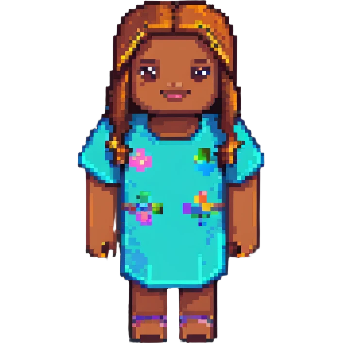 Nicole Byer as a Minecraft character emoji