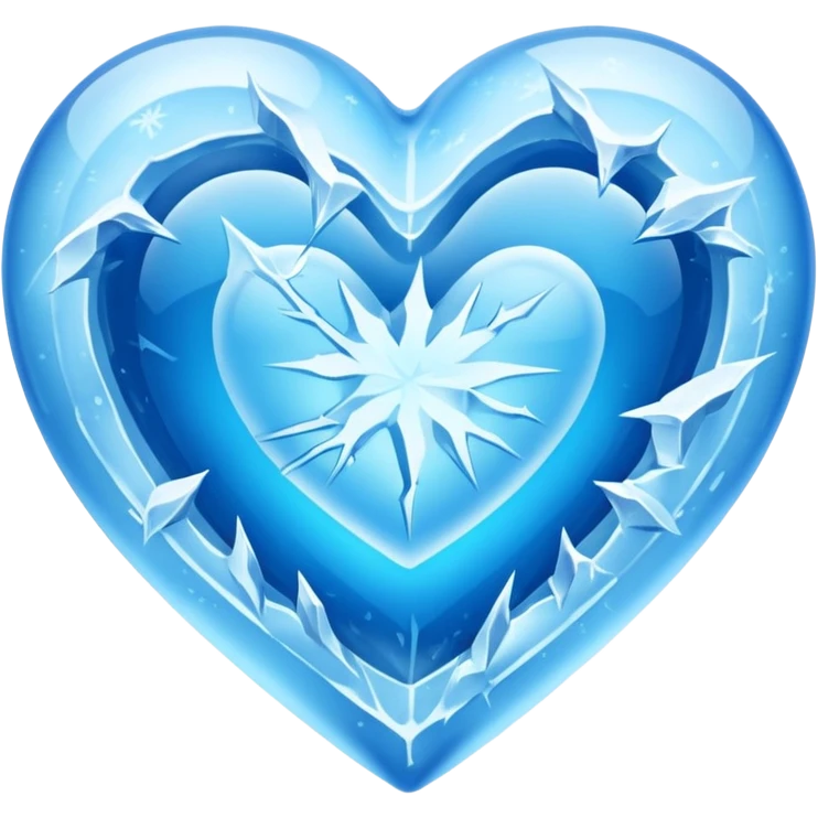 A frozen heart inside a block of ice. emoji