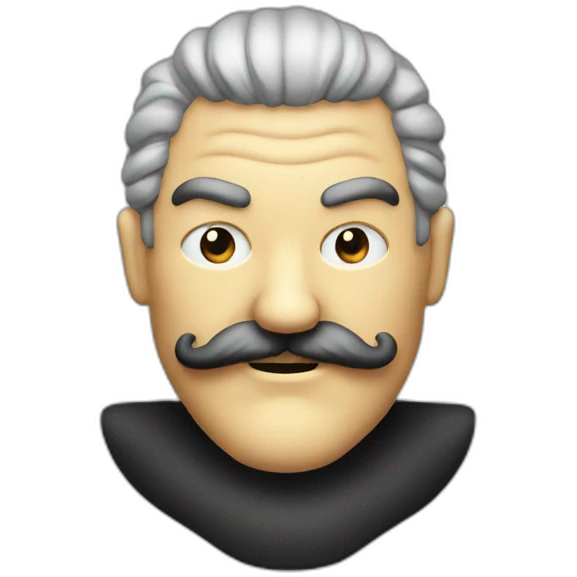 evil master with mustache 80ies style emoji