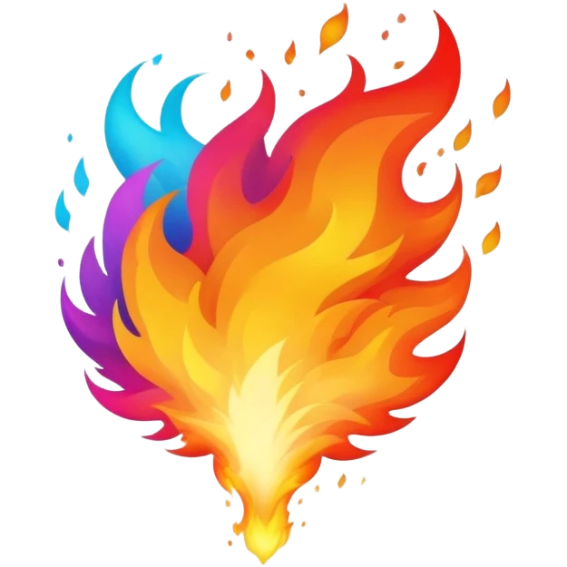 colorful explosion with fire and smoke emoji