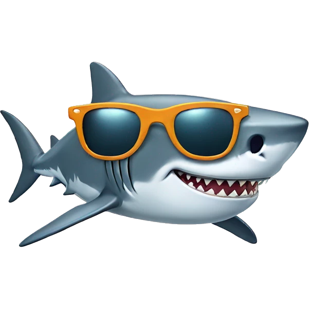 shark with sunglass emoji
