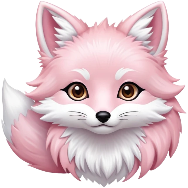 Cute Pastel pink and white Cherry Blossom Sakura Fox emoji