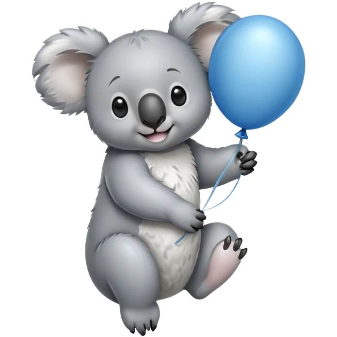 Koala hanging from balloon emoji