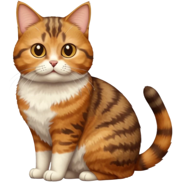 full body torbie cat with small head and short but chubby body emoji