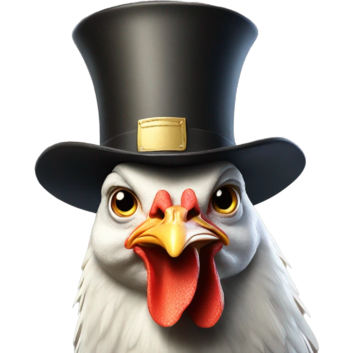 Chicken with a tophat emoji