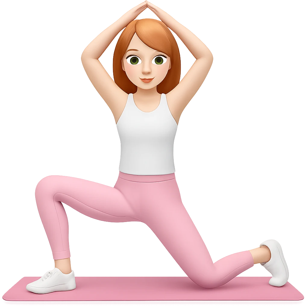 Change her outfit to a fitted white tank top, keep the rest of the outfit and style the same, with no background. emoji