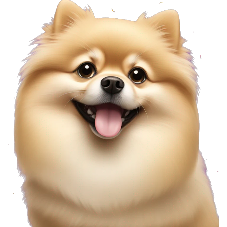 Creme Pomeranian celebrates Birthday emoji