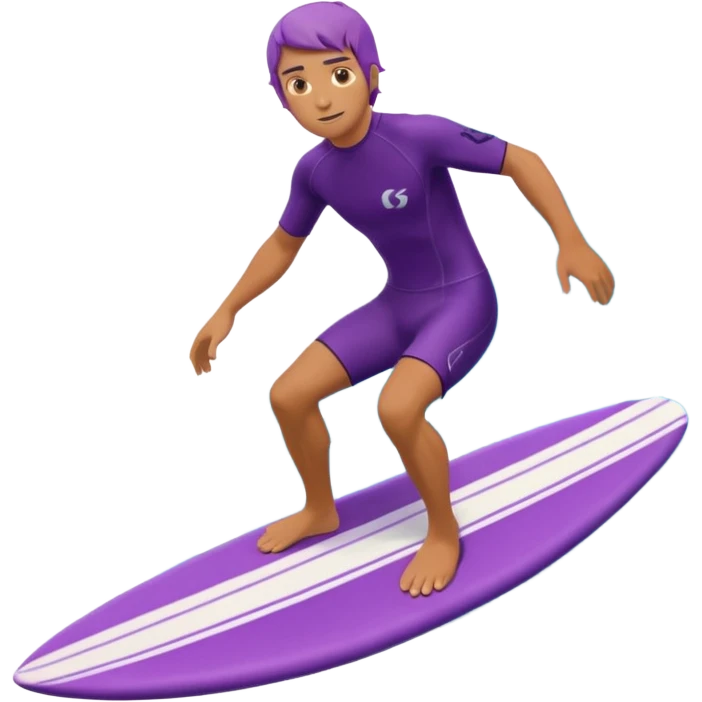 glitter surfer purple surf in wave ocean cian emoji