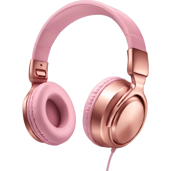 Rose gold pink beat head phones  emoji