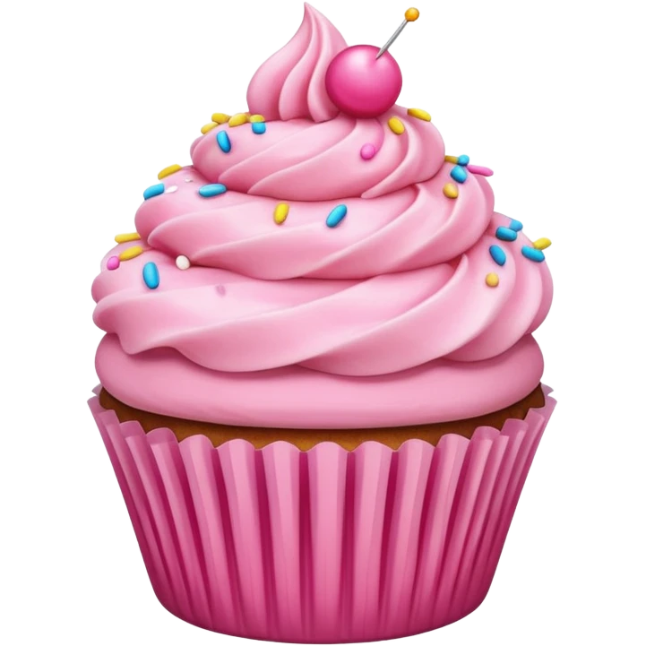 cupcake with pink icing emoji
