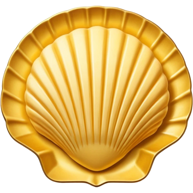 butter in the shape of a shell on a gold vintage plate emoji