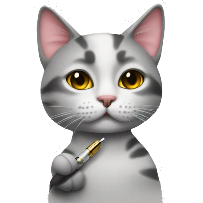 Cat with a THC pen emoji