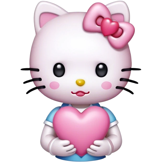 hello kitty holding pink heart emoji