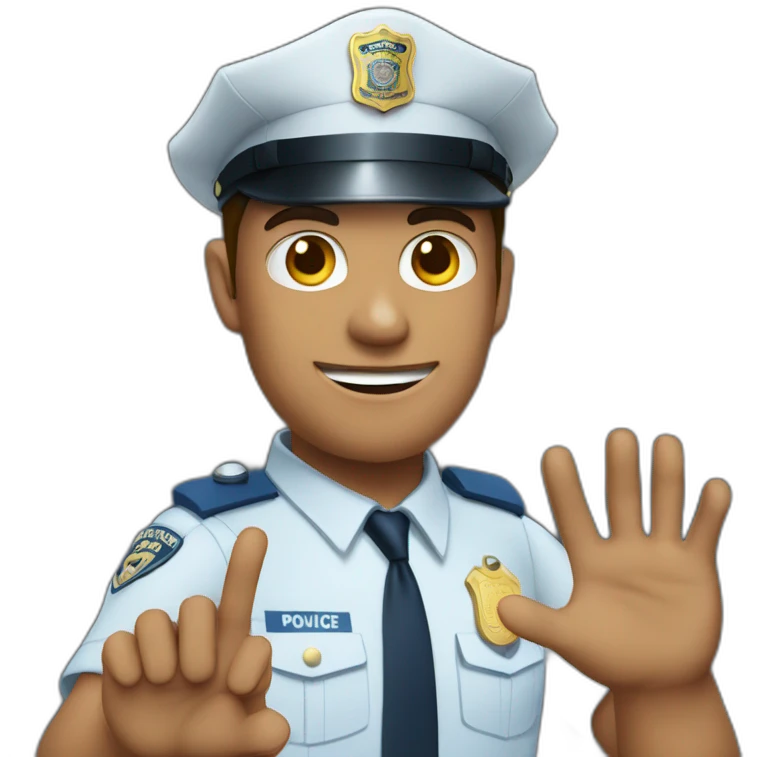 Police man hands up emoji