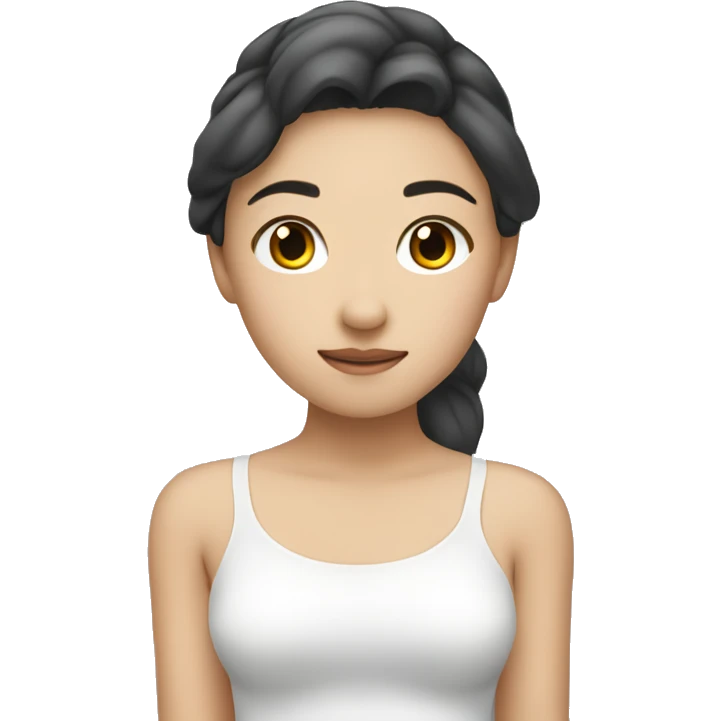 A white asian girl with a-ha hands emoji