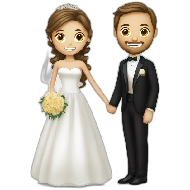 Silk wedding couple white round  emoji