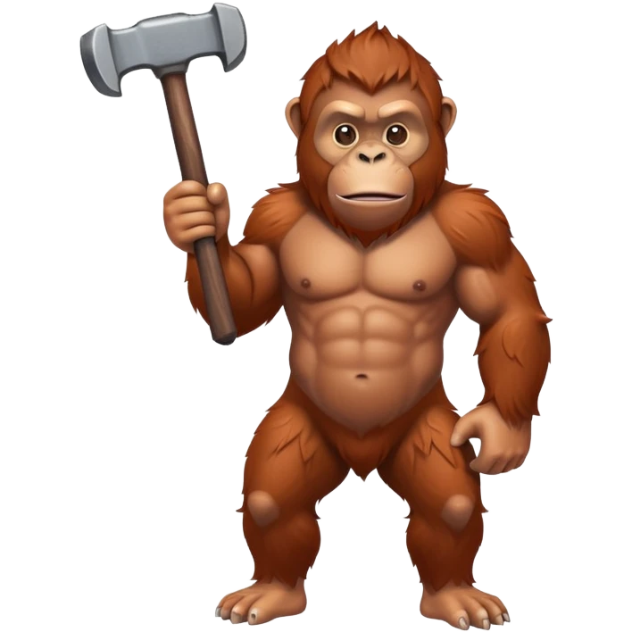 Orangutan with hammer emoji