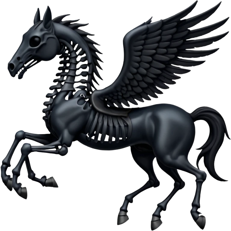 thestral: Winged horses visible only to those who have witnessed death and understand its significance. emoji