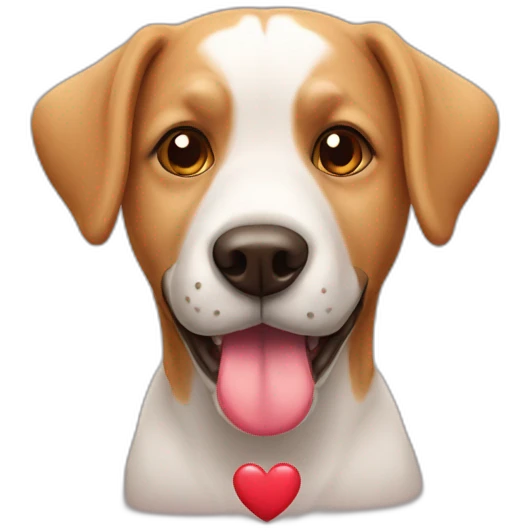 chien avec coeur emoji
