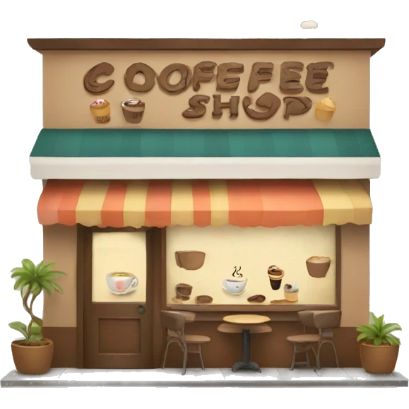 Cute coffee shop emoji