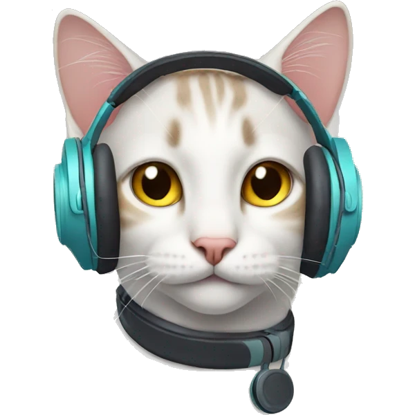 Cat with headphones emoji