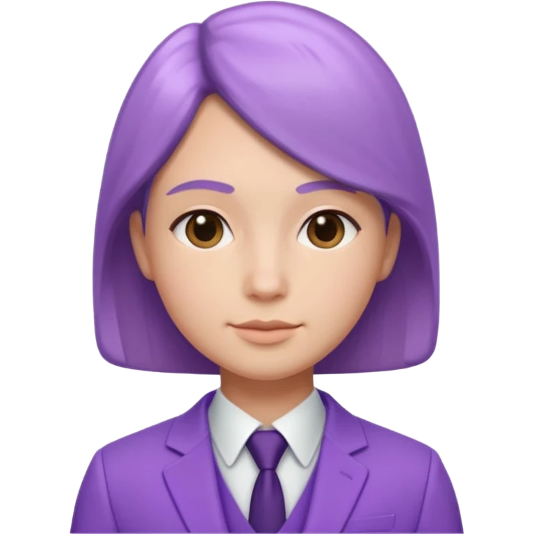 lavender-purple Suit, smooth rounded neckline, simple design, glossy surface, plain background, Memoji-style. emoji