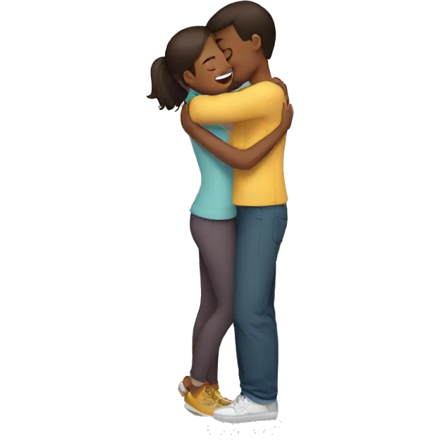 Girl boy hug emoji