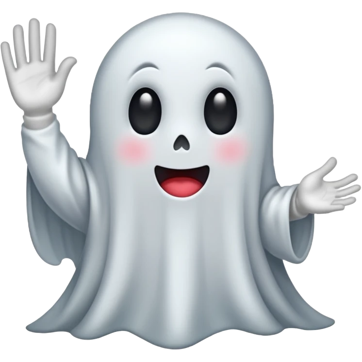 Cute ghost siéging heil emoji
