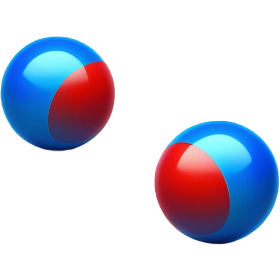 neon blue and red bocce ball emoji