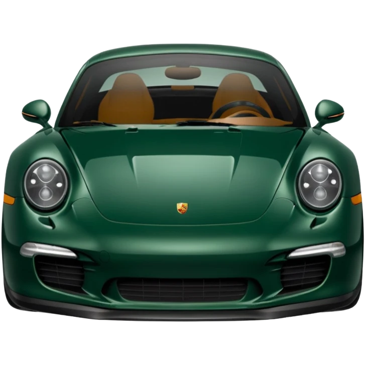 Dark green front view Porsche  emoji