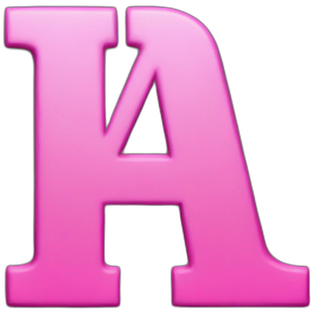 Letter A, pink bold style emoji