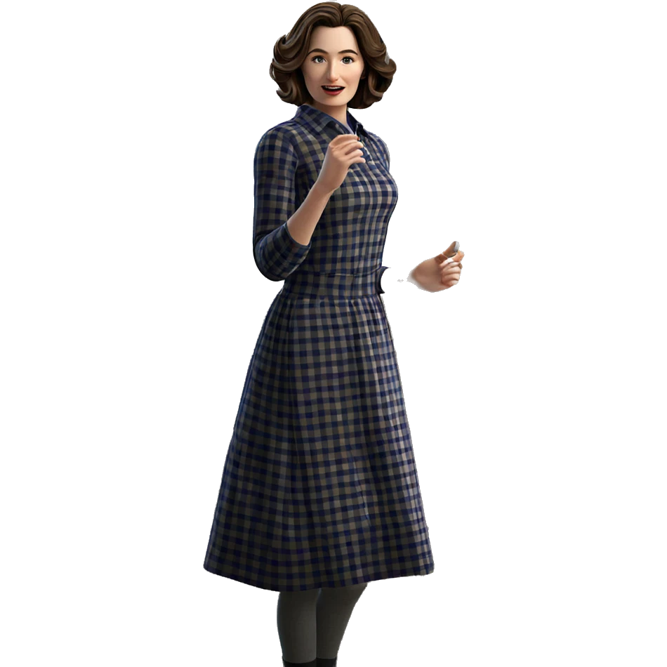 plaid dress girl indoors emoji
