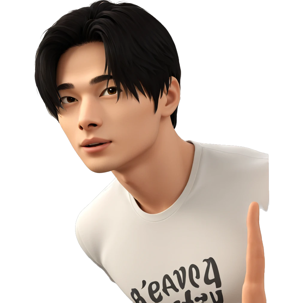 young man in white shirt emoji